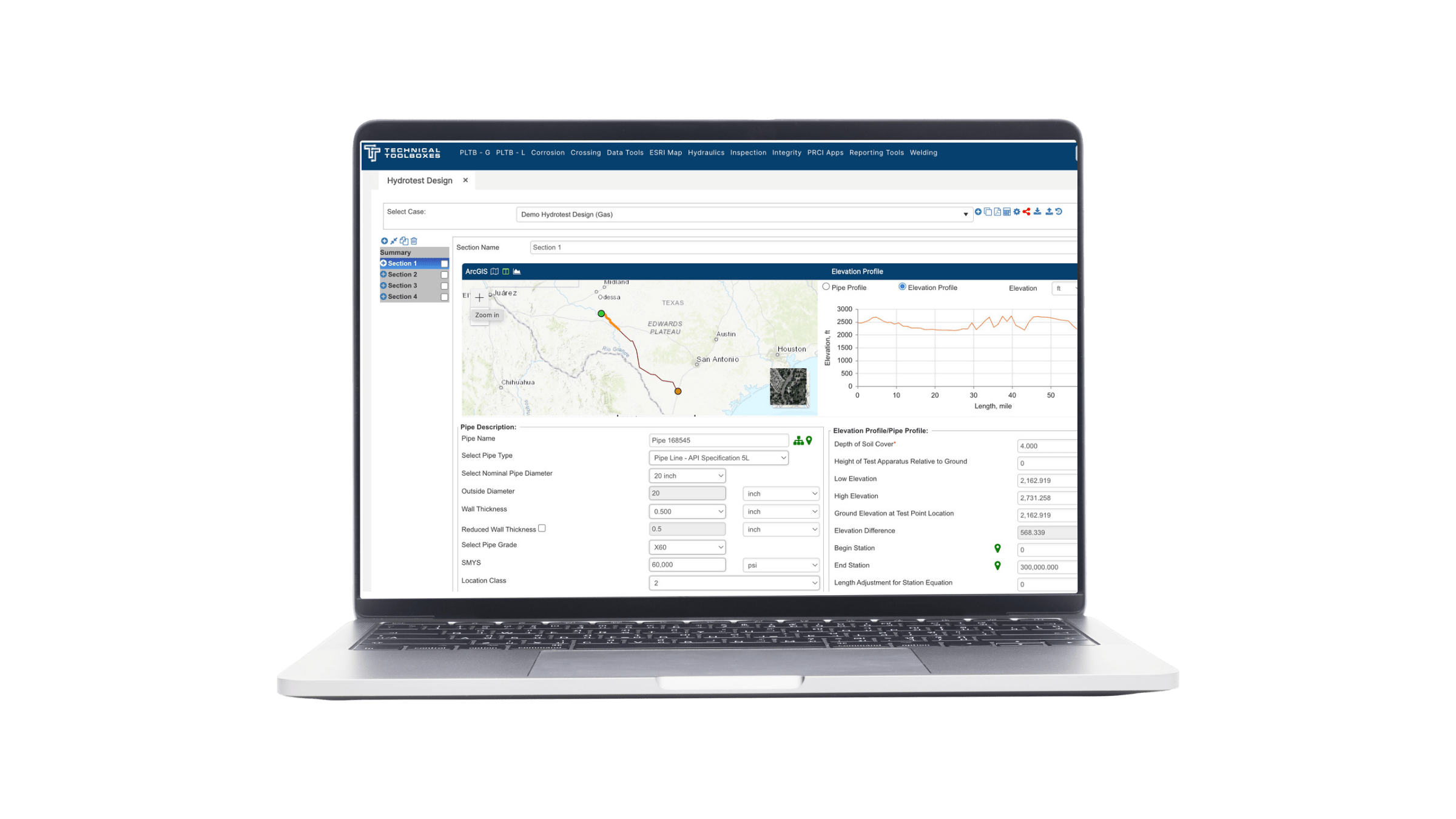 Hydrotest Powertool for Technical Toolboxes pipeline integrity engineering software