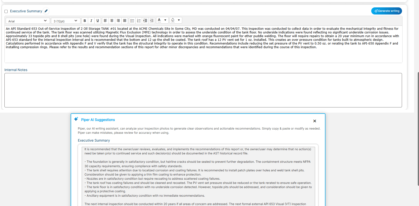 Piper AI Report Write-Up: Reports That Practically Write Themselves 